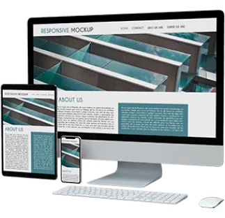 Responsive website on desktop, tablet and phone